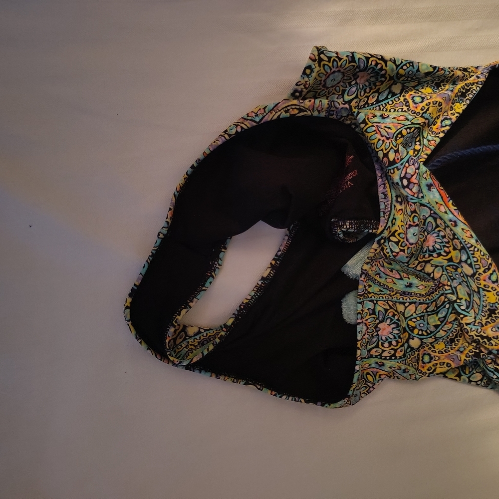 Victoria's Secret Monokini Mosaic Garden Teal Blue Green lace up swimsuit - Picture 6 of 8